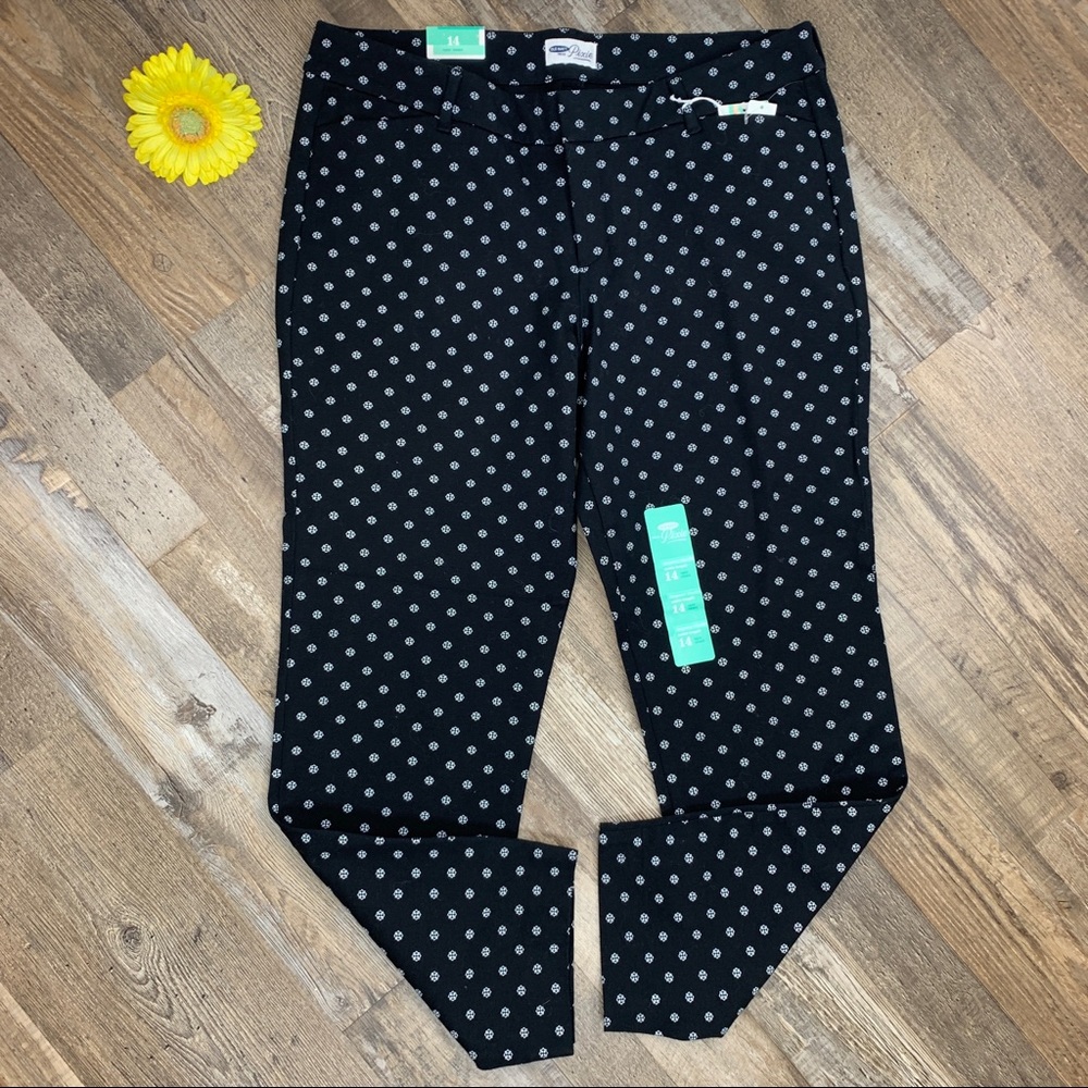 Old Navy NWT High Waisted Pixie Ankle Pants Geometric Print Size 14